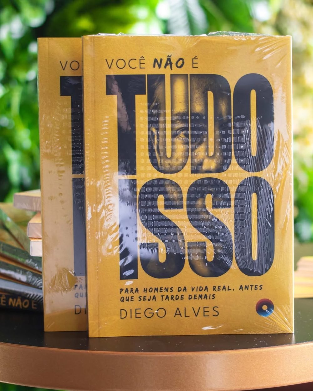 Exemplar do livro Você Não É Tudo Isso, de Diego Alves, apoiado sobre uma mesa de madeira.